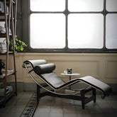 Modern Ergonomic Recliner in Black Faux Leather